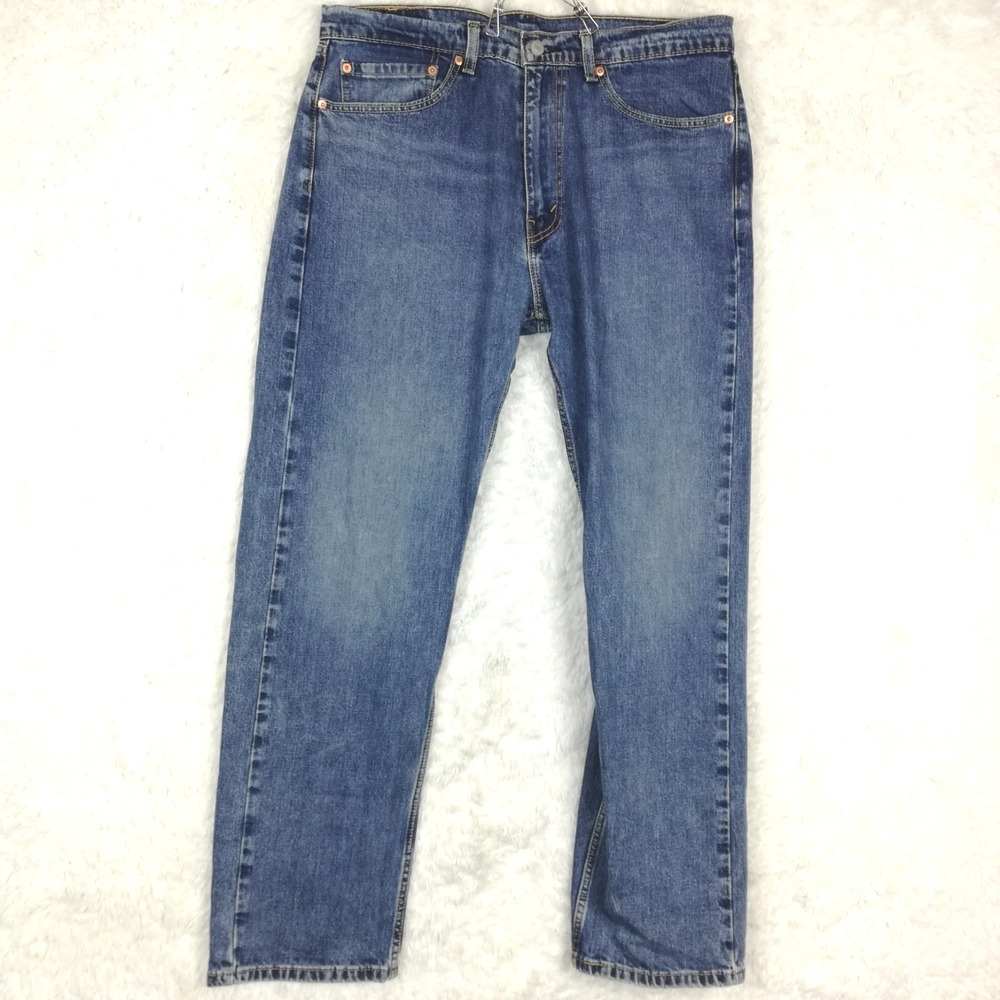 Levi's Mens Jeans 505 Straight Leg Regular Fit Blue Denim Medium Wash 36x32‎
